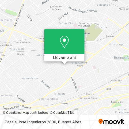 Mapa de Pasaje Jose Ingenieros  2800