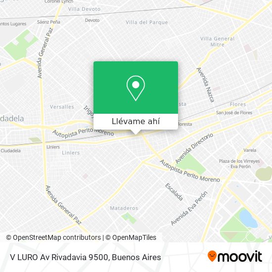 Mapa de V LURO Av Rivadavia 9500