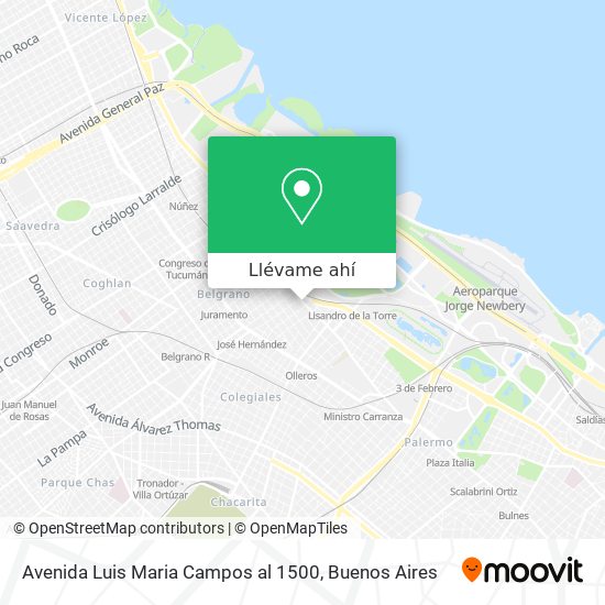 Mapa de Avenida Luis Maria Campos  al 1500