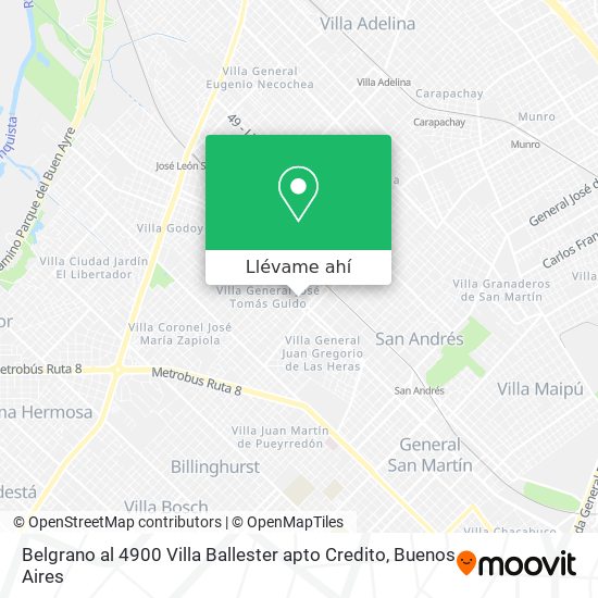 Mapa de Belgrano al 4900 Villa Ballester  apto Credito