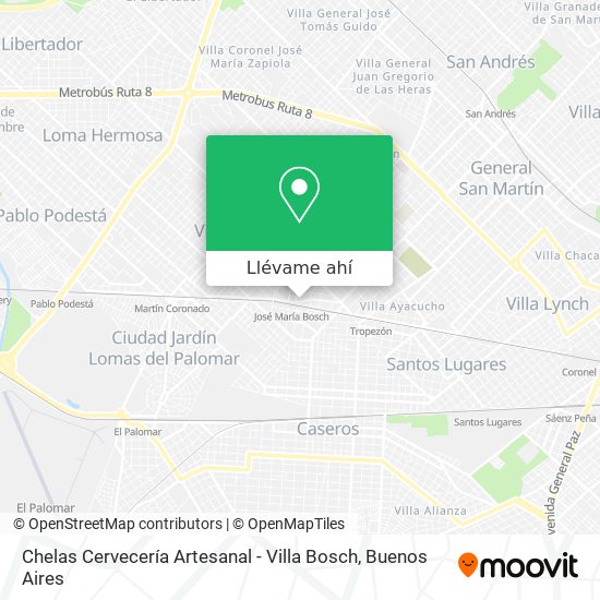 Mapa de Chelas Cervecería Artesanal - Villa Bosch