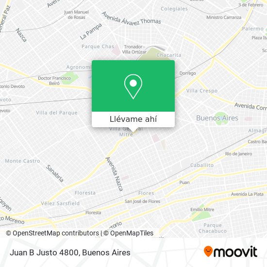 Mapa de Juan B  Justo 4800