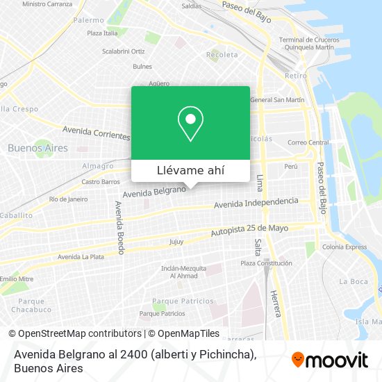 Mapa de Avenida Belgrano al 2400 (alberti y Pichincha)
