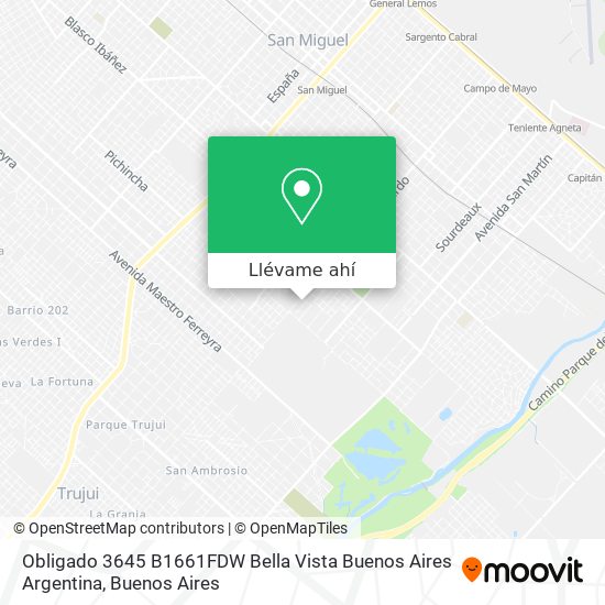 Mapa de Obligado 3645  B1661FDW Bella Vista  Buenos Aires  Argentina