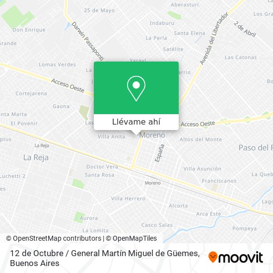 Mapa de 12 de Octubre / General Martín Miguel de Güemes