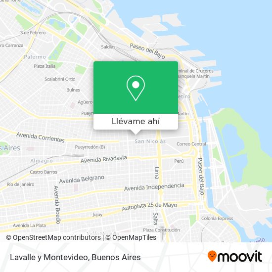 Mapa de Lavalle y Montevideo