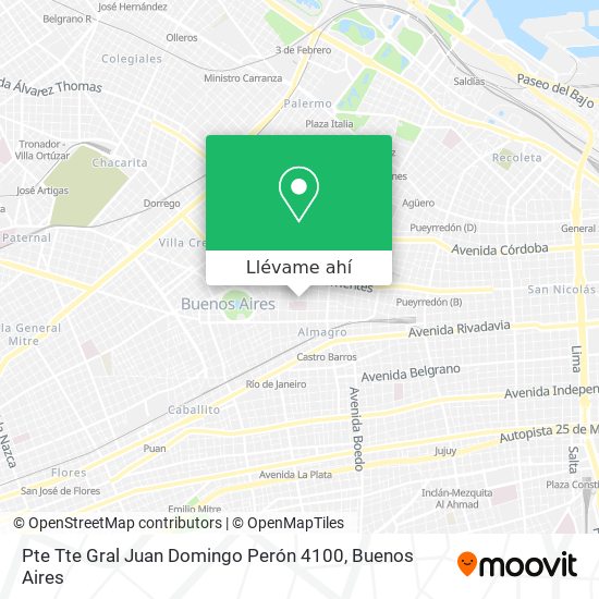 Mapa de Pte  Tte  Gral Juan Domingo Perón 4100