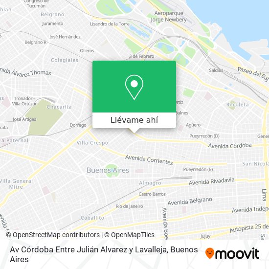 Mapa de Av  Córdoba Entre Julián Alvarez y Lavalleja