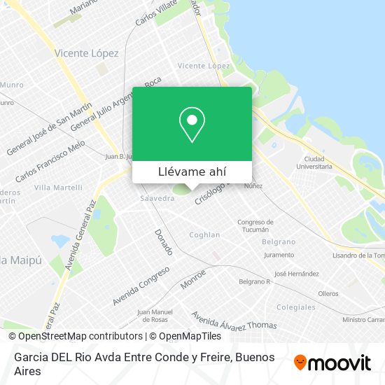 Mapa de Garcia DEL Rio  Avda  Entre Conde y Freire