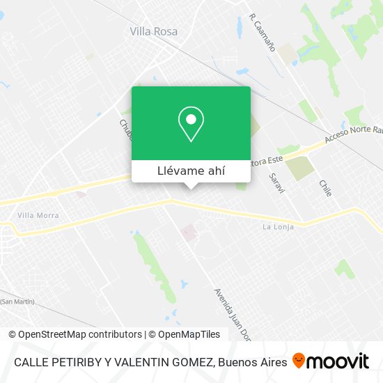 Mapa de CALLE PETIRIBY Y VALENTIN GOMEZ