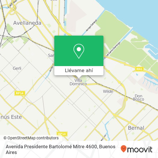 Mapa de Avenida Presidente Bartolomé Mitre 4600