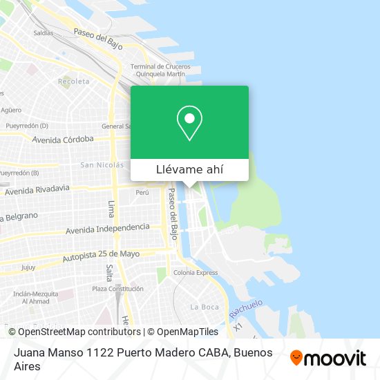 Mapa de Juana Manso 1122  Puerto Madero  CABA