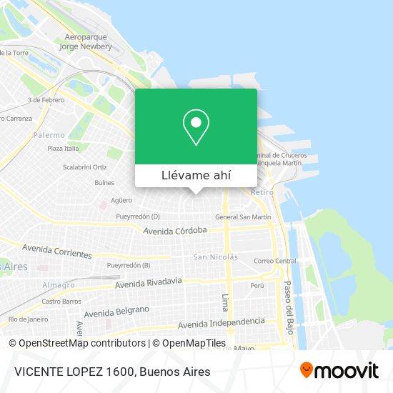 Mapa de VICENTE LOPEZ 1600