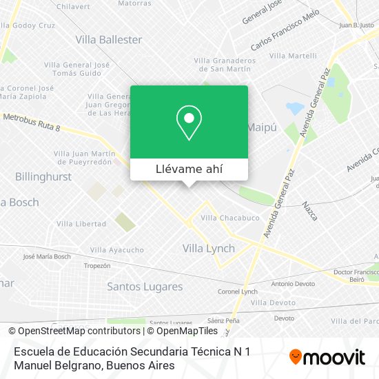 Mapa de Escuela de Educación Secundaria Técnica N 1 Manuel Belgrano