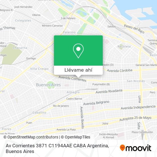 Mapa de Av  Corrientes 3871  C1194AAE CABA  Argentina