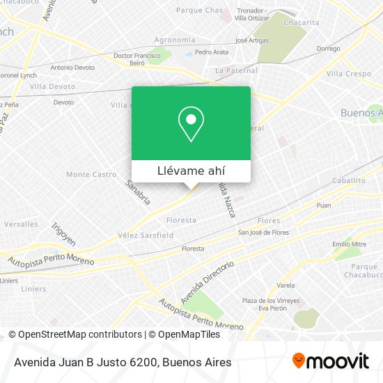 Mapa de Avenida Juan B Justo 6200