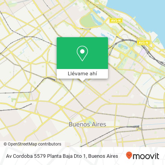 Mapa de Av  Cordoba 5579 Planta Baja Dto  1