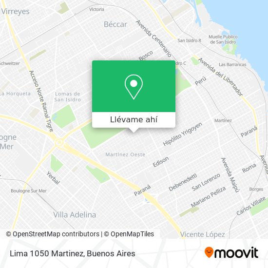 Mapa de Lima 1050 Martinez