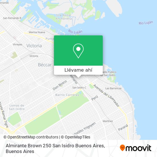 Mapa de Almirante Brown 250  San Isidro  Buenos Aires
