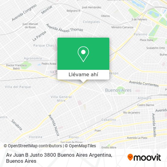 Mapa de Av  Juan B  Justo 3800  Buenos Aires  Argentina