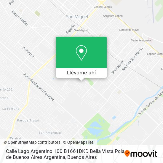 Mapa de Calle Lago Argentino 100  B1661DKD Bella Vista  Pcia de Buenos Aires  Argentina