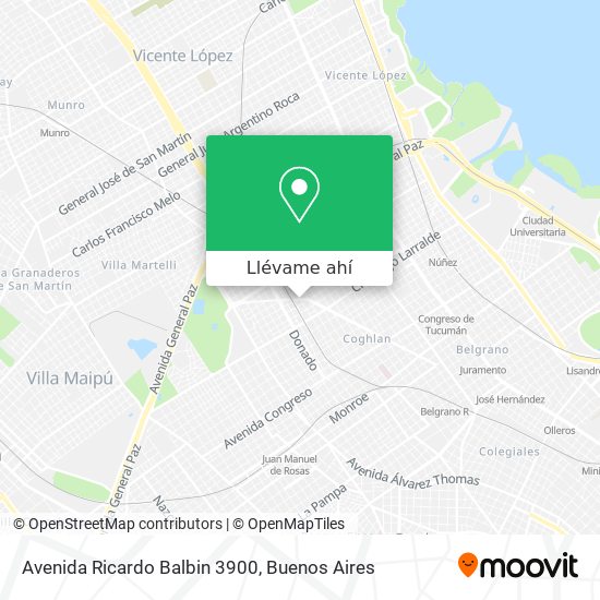 Mapa de Avenida Ricardo Balbin  3900