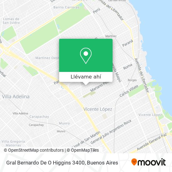 Mapa de Gral Bernardo De O Higgins 3400