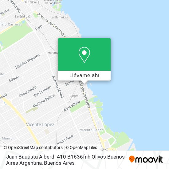 Mapa de Juan Bautista Alberdi 410  B1636fnh Olivos  Buenos Aires  Argentina