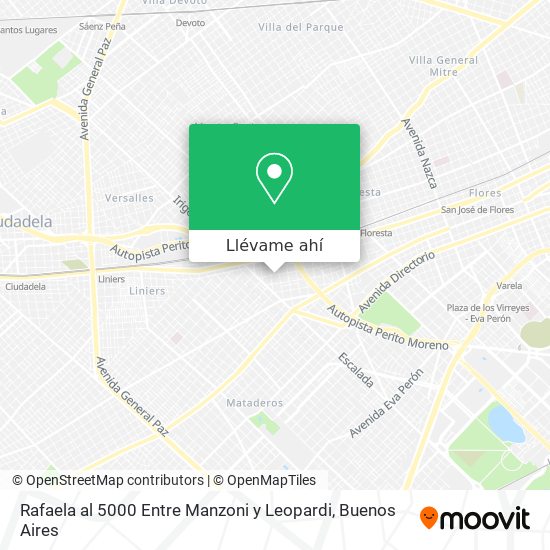 Mapa de Rafaela al 5000  Entre Manzoni y Leopardi