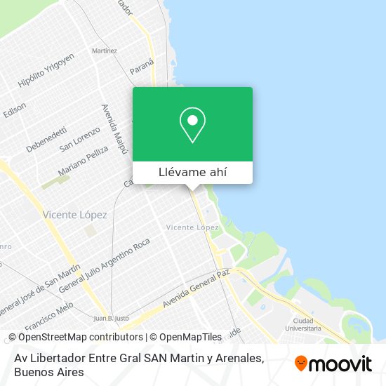 Mapa de Av Libertador  Entre Gral  SAN Martin y Arenales