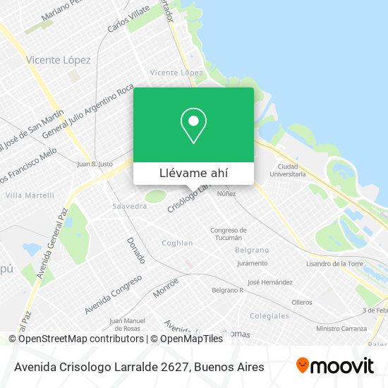 Mapa de Avenida Crisologo Larralde 2627