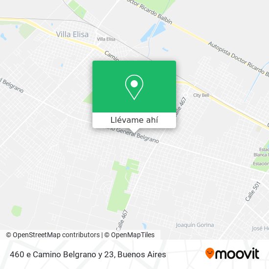 Mapa de 460 e  Camino Belgrano y 23