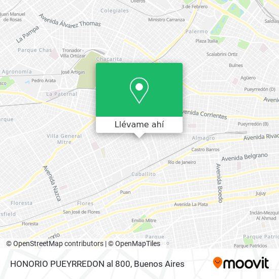 Mapa de HONORIO PUEYRREDON  al 800