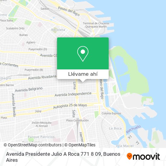 Mapa de Avenida Presidente Julio A  Roca 771   8   09