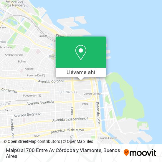 Mapa de Maipú al 700  Entre Av  Córdoba y Viamonte
