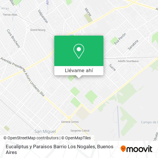 Mapa de Eucaliptus y Paraisos  Barrio Los Nogales