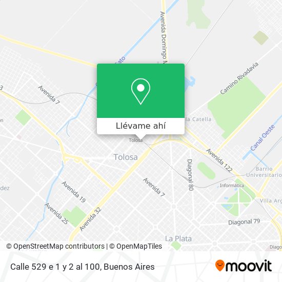 Mapa de Calle 529 e  1 y 2 al 100