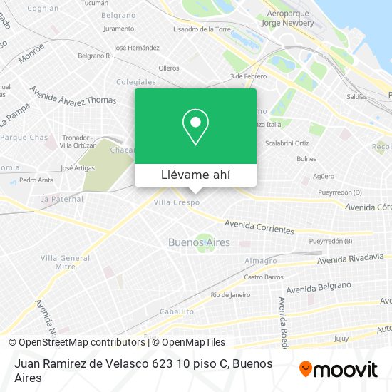 Mapa de Juan Ramirez de Velasco 623   10 piso C