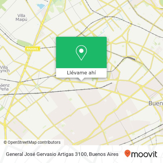 Mapa de General José Gervasio Artigas 3100