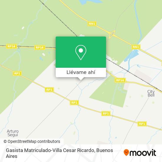Mapa de Gasista Matriculado-Villa Cesar Ricardo
