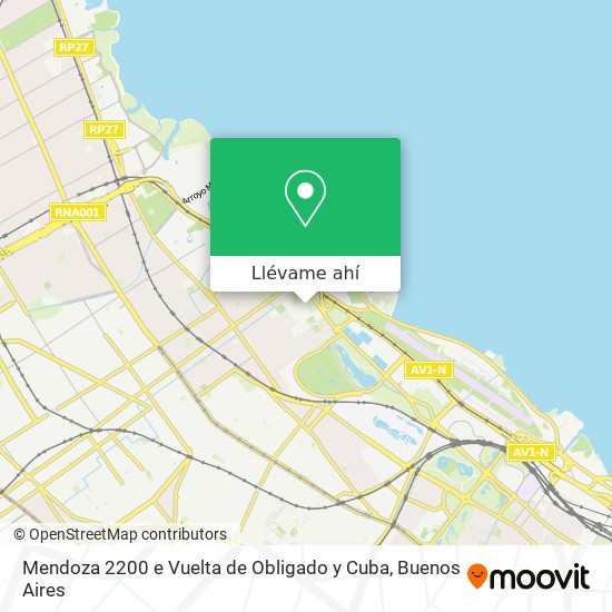 Mapa de Mendoza 2200 e  Vuelta de Obligado y Cuba