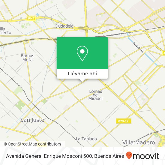 Mapa de Avenida General Enrique Mosconi 500