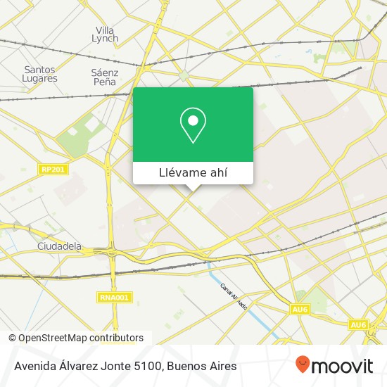 Mapa de Avenida Álvarez Jonte 5100