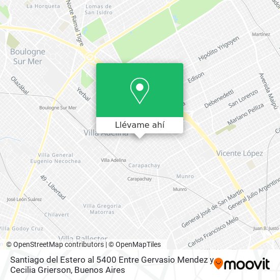 Mapa de Santiago del Estero al 5400 Entre Gervasio Mendez y Cecilia Grierson