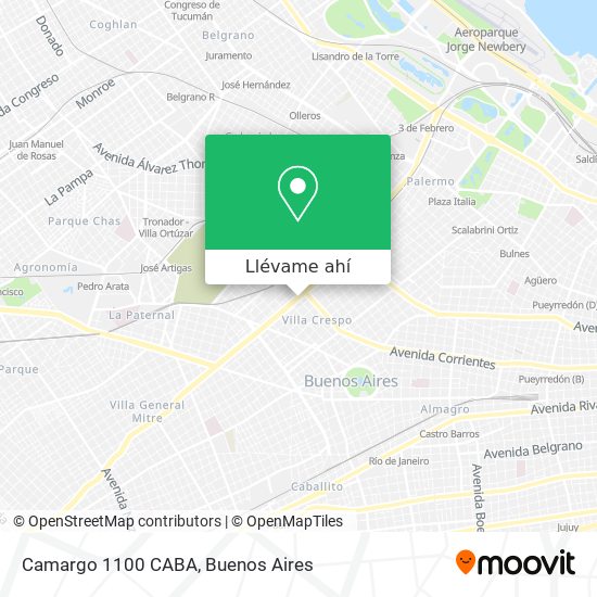 Mapa de Camargo 1100 CABA