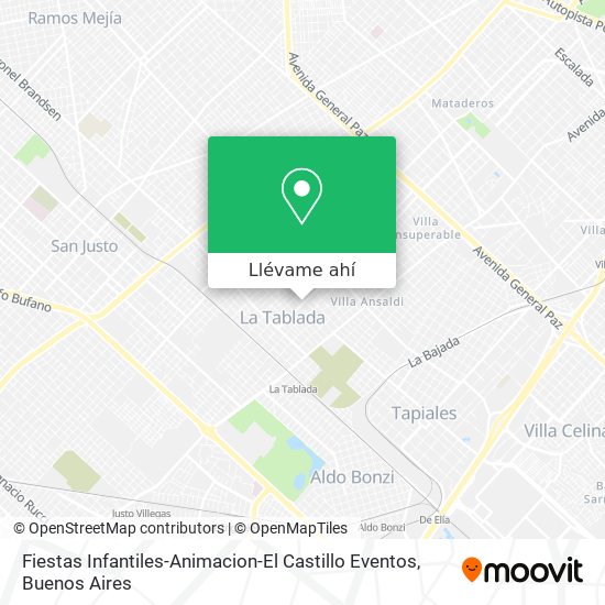 Mapa de Fiestas Infantiles-Animacion-El Castillo Eventos