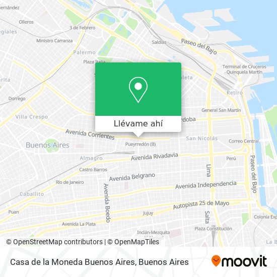 Mapa de Casa de la Moneda Buenos Aires
