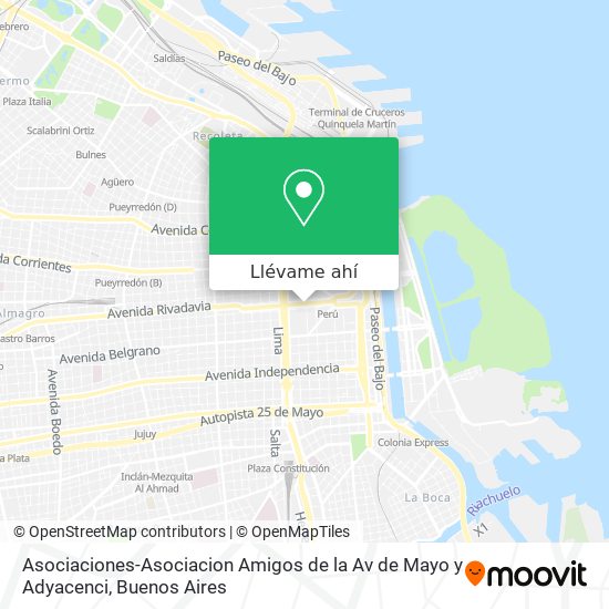 Mapa de Asociaciones-Asociacion Amigos de la Av de Mayo y Adyacenci