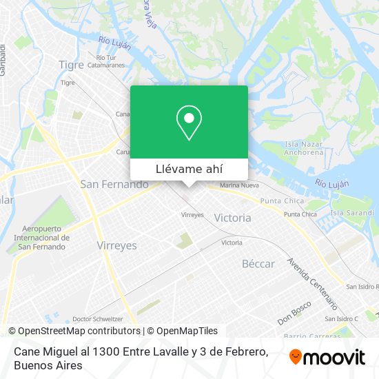 Mapa de Cane Miguel al 1300 Entre Lavalle y 3 de Febrero