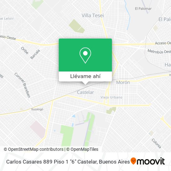 Mapa de Carlos Casares 889  Piso 1  "6"  Castelar